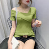 Summer Korean Slim Short Sleeve T-shirt Women
