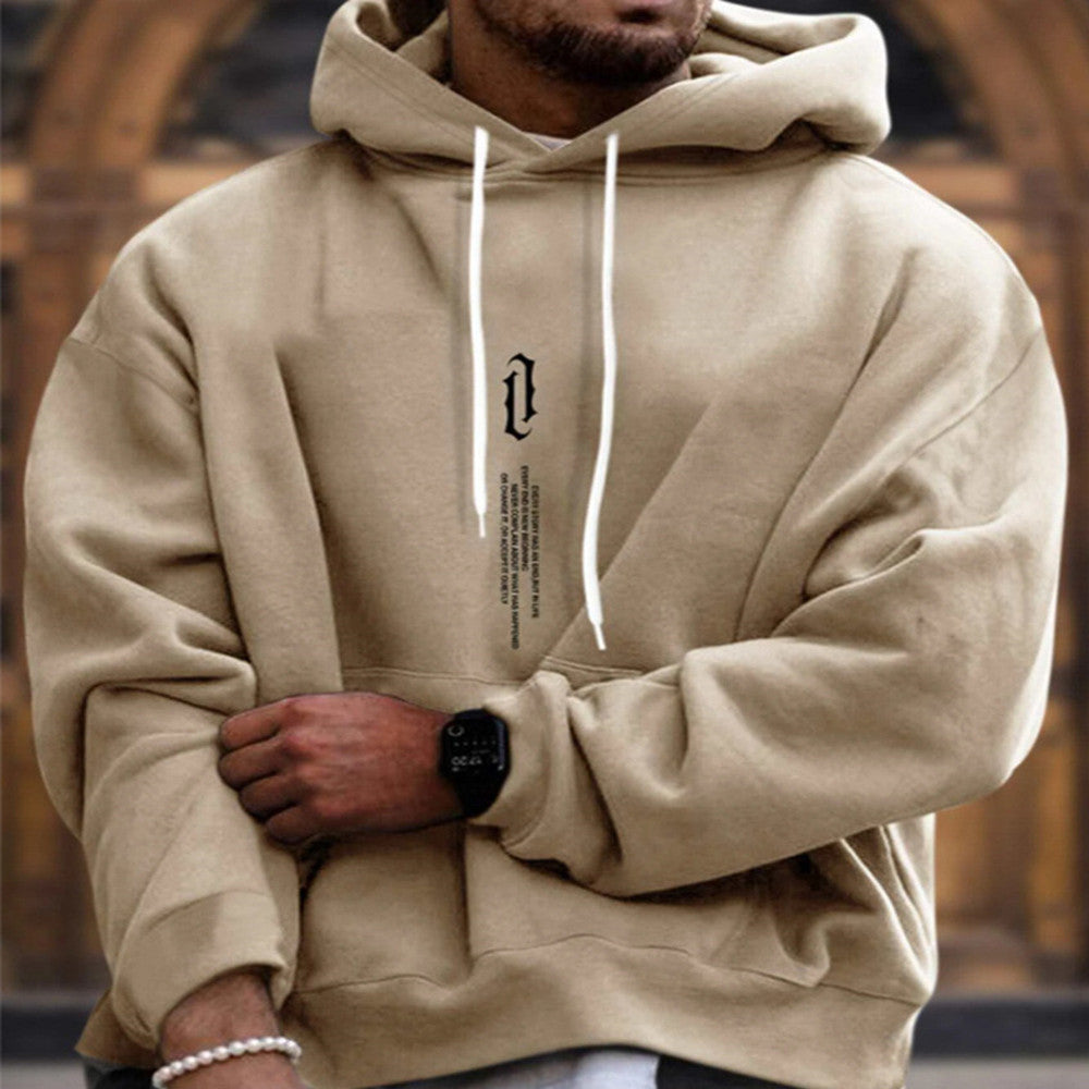 Men's Pullover Printed Hooded Sweater