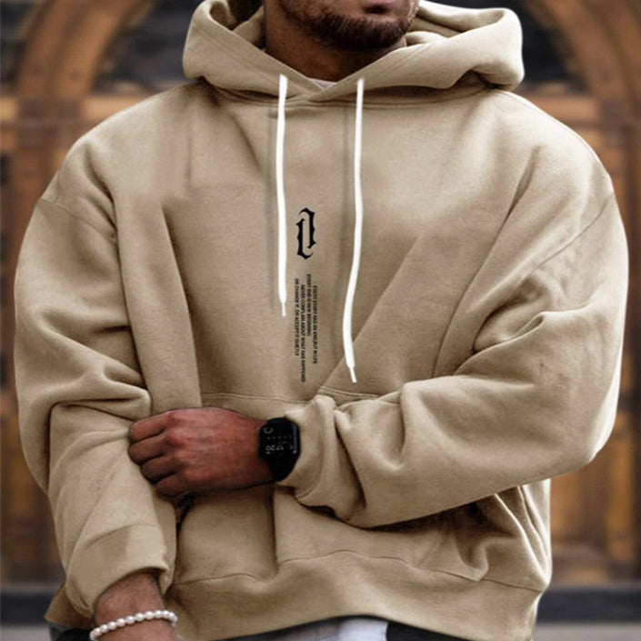Men's Pullover Printed Hooded Sweater