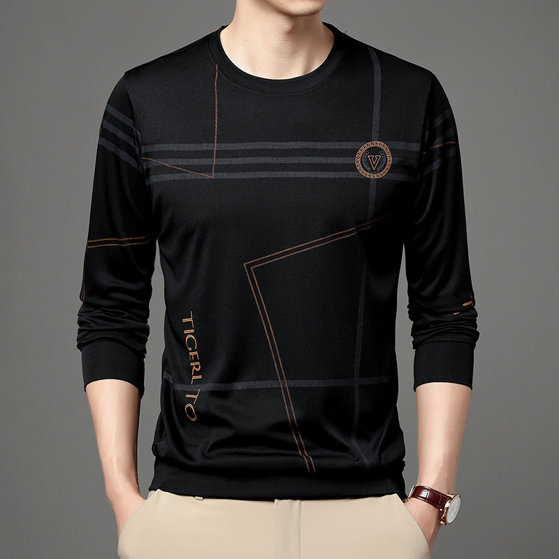 Men's Round Neck Long Sleeve T-Shirt