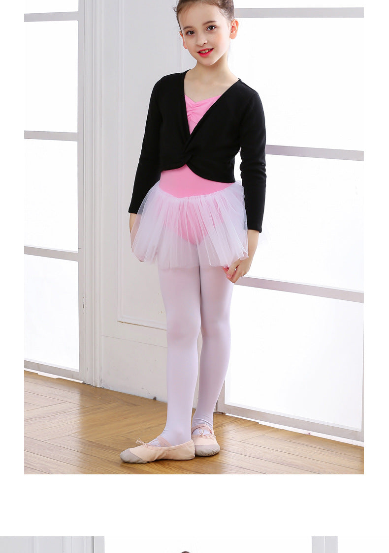 Children's Dance Clothing Long-sleeved Thickened Velvet Dance Shawl Coat Girl Dancing Vest Ballet Ballet Leotards For Women