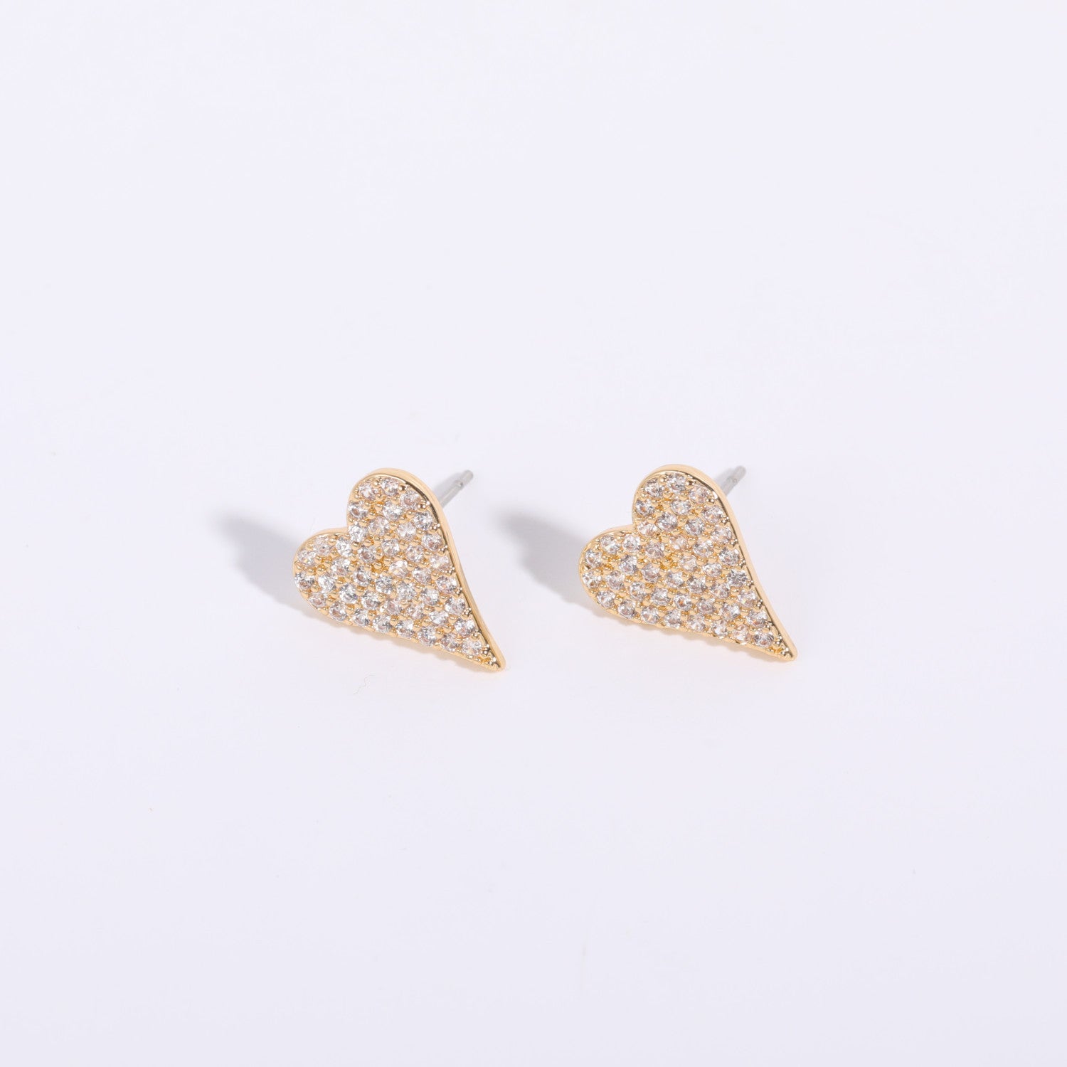 Copper Inlaid Zircon Long Peach Heart Earrings Chain Earrings Heart-shaped