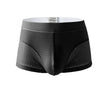 Ice Silk Men's Boxer Briefs Summer Breathable Mesh Hollow Out
