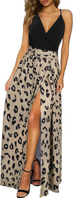 V-neck Wrap Spaghetti Strap Summer Casual Beach Floral Leopard Print Dress