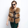 Fashionable And Simple Ladies  Raccoon Fur Coat