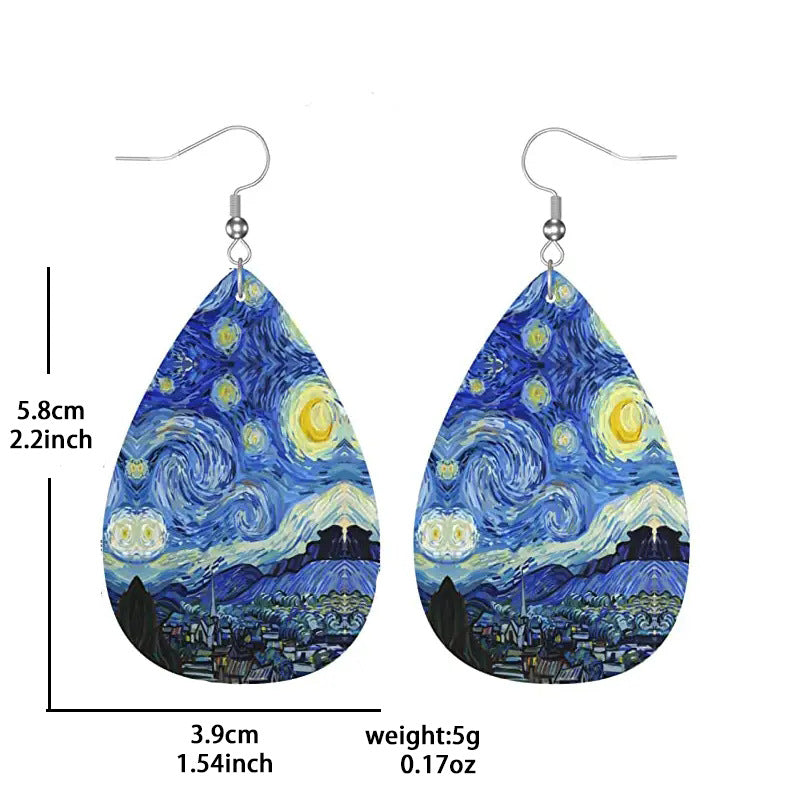 Alpcamers Double-sided Printing Starry Night Earrings