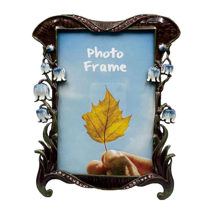 Creative Enamel Colored Metal Photo Frame With Flower And Bird Photo Frame