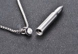 Ornament Diamond Bullet Pendant Stainless Steel Perfume Bottle Can Be Unscrewed