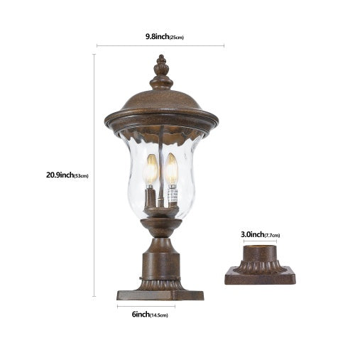 Vintage Outdoor Light Pole Lights, Waterproof Garden Patio Lights, Walkway & Driveway Lighting - One Piece No Bulb Unavailable Platforms