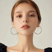 S925 Sterling Silver Big Circle Earrings Women