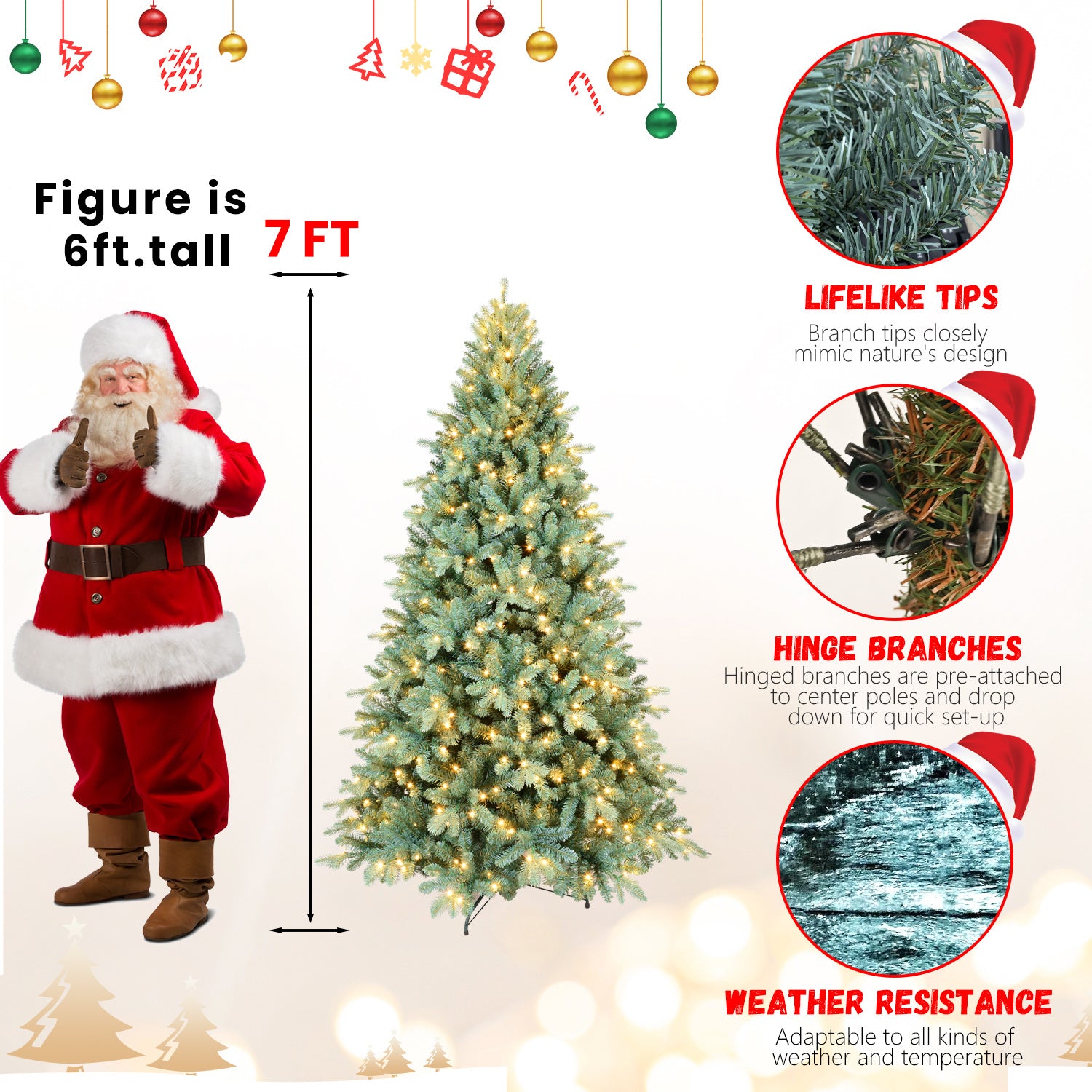 PE, PVC Christmas Tree, Christmas Decorations, With Lights