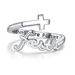 Cross Rings 925 Sterling Silver Faith Adjustable Rings Open Rings Cross Ring Jewellery For Mother Women Men Women Gifts