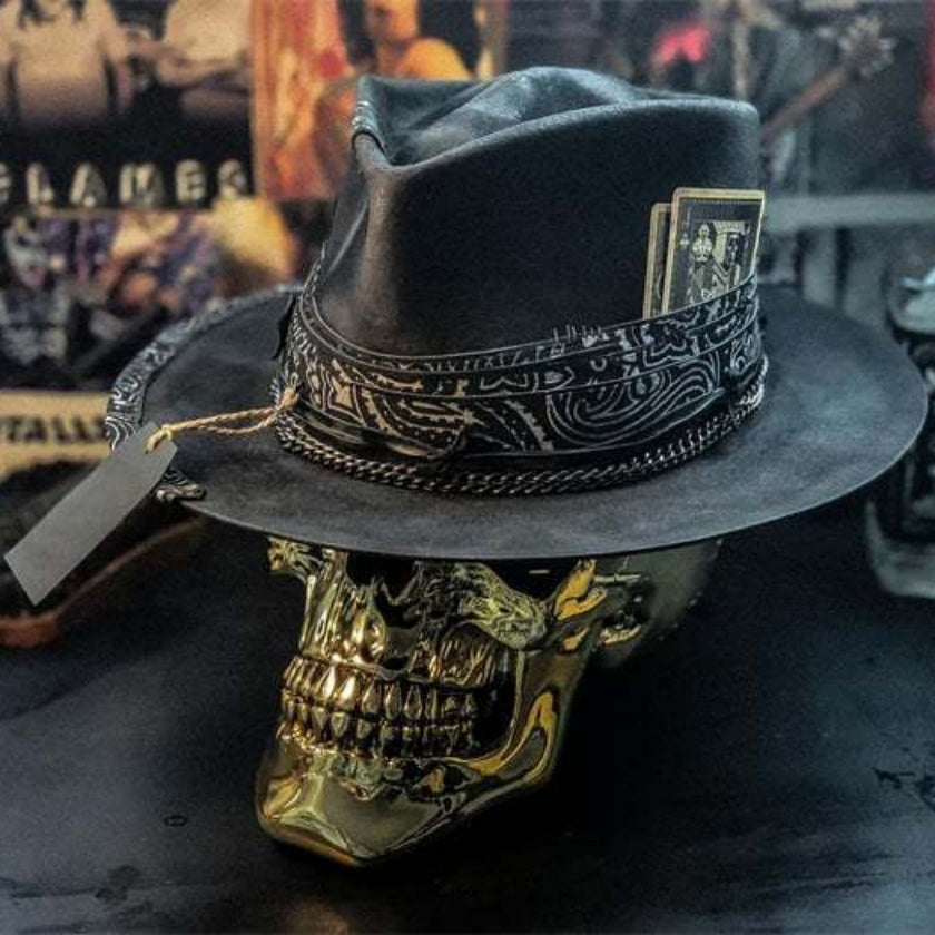 Western Cowboy Hat Handmade Skull Hat