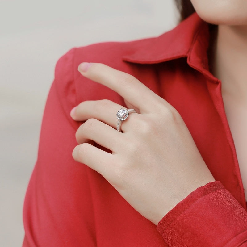 Temperament Wild S925 Silver Round Bag Ring For Women