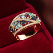 Fashion Exquisite Inlaid Zirconium Wide Face Ring