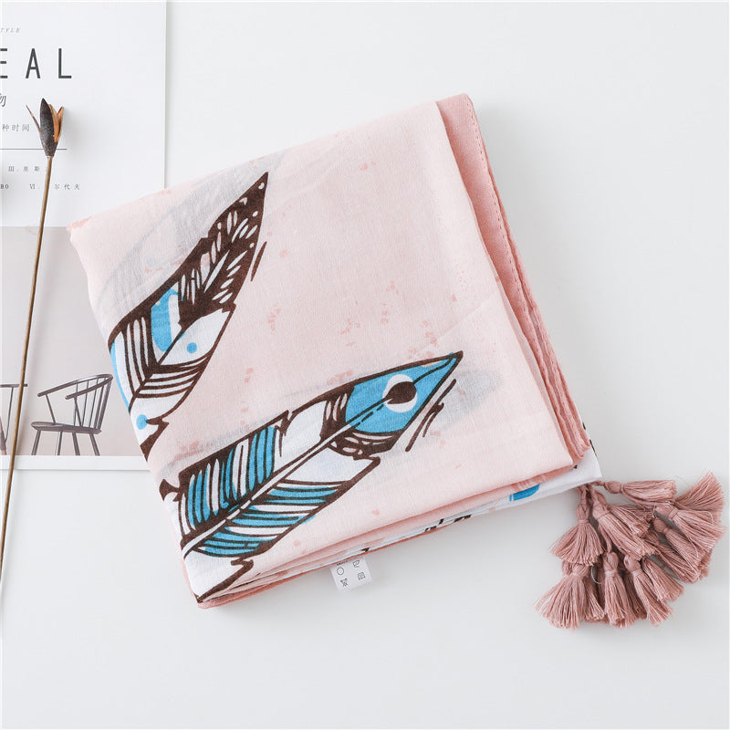 Scarf Summer Women Cotton And Linen Gauze