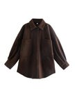 Vintage Woolen Shirt Top Spring Winter New Loose Profile Shirt Coat