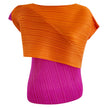 Women's Color Matching Irregular Fashion Tops T-shirt