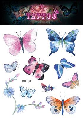 Waterproof Glitter Butterfly Tattoo Stick Gradient Tattoo