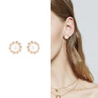Simple Refined Rhinestone Artificial Pearl Earrings