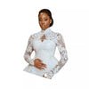 Bridal Lace Long Sleeve Stand Collar Wedding Dress