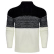 Men's Casual Color Block Long Sleeve Cable Knit Pullover Sweater