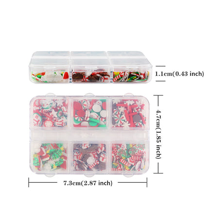 Christmas 6-grid Boxed Cartoon Soft Pottery Suit Decorative Materials