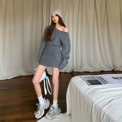 Women's Knitted Dress Sweater Autumn