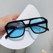 Double Beam Square Trendy Sunglasses Retro