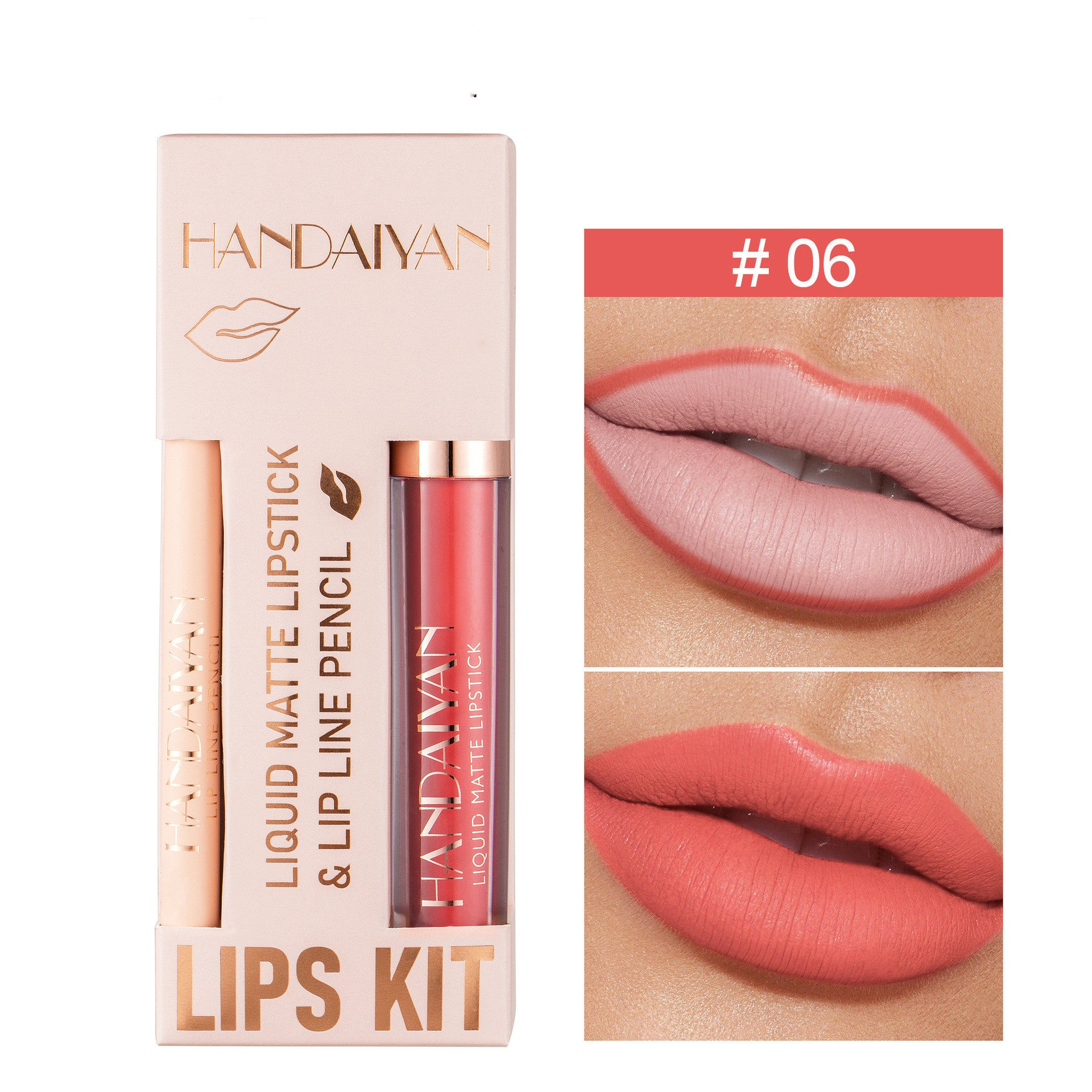 Liner Lip Glaze Set Waterproof No Stain On Cup Velvet Matte Lipstick