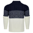 Men's Casual Color Block Long Sleeve Cable Knit Pullover Sweater