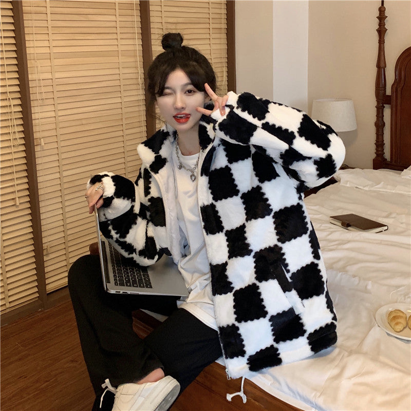Faux Rabbit Fur Thickened Coat Plush
