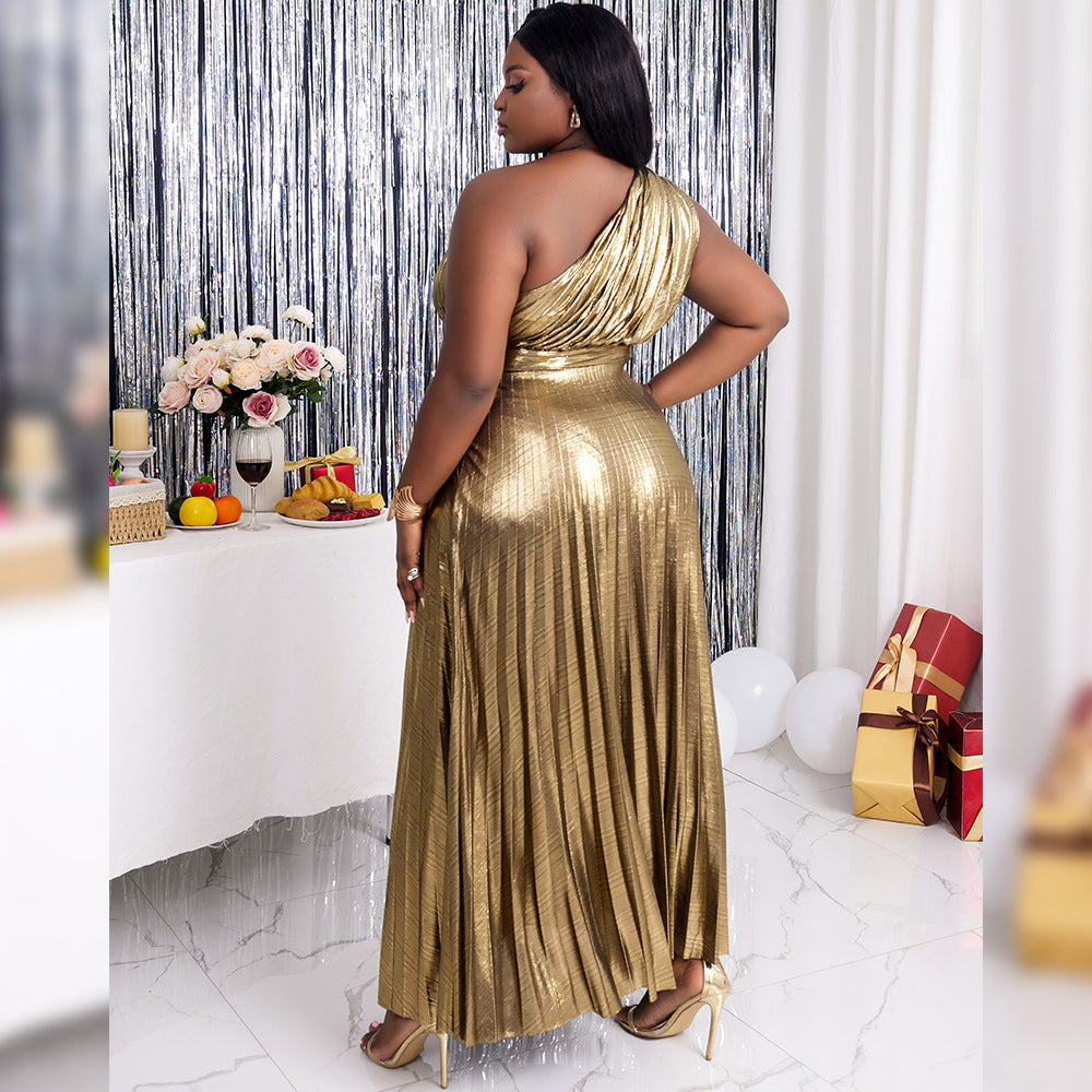 Large Swing Skirt Pleated Dress Women