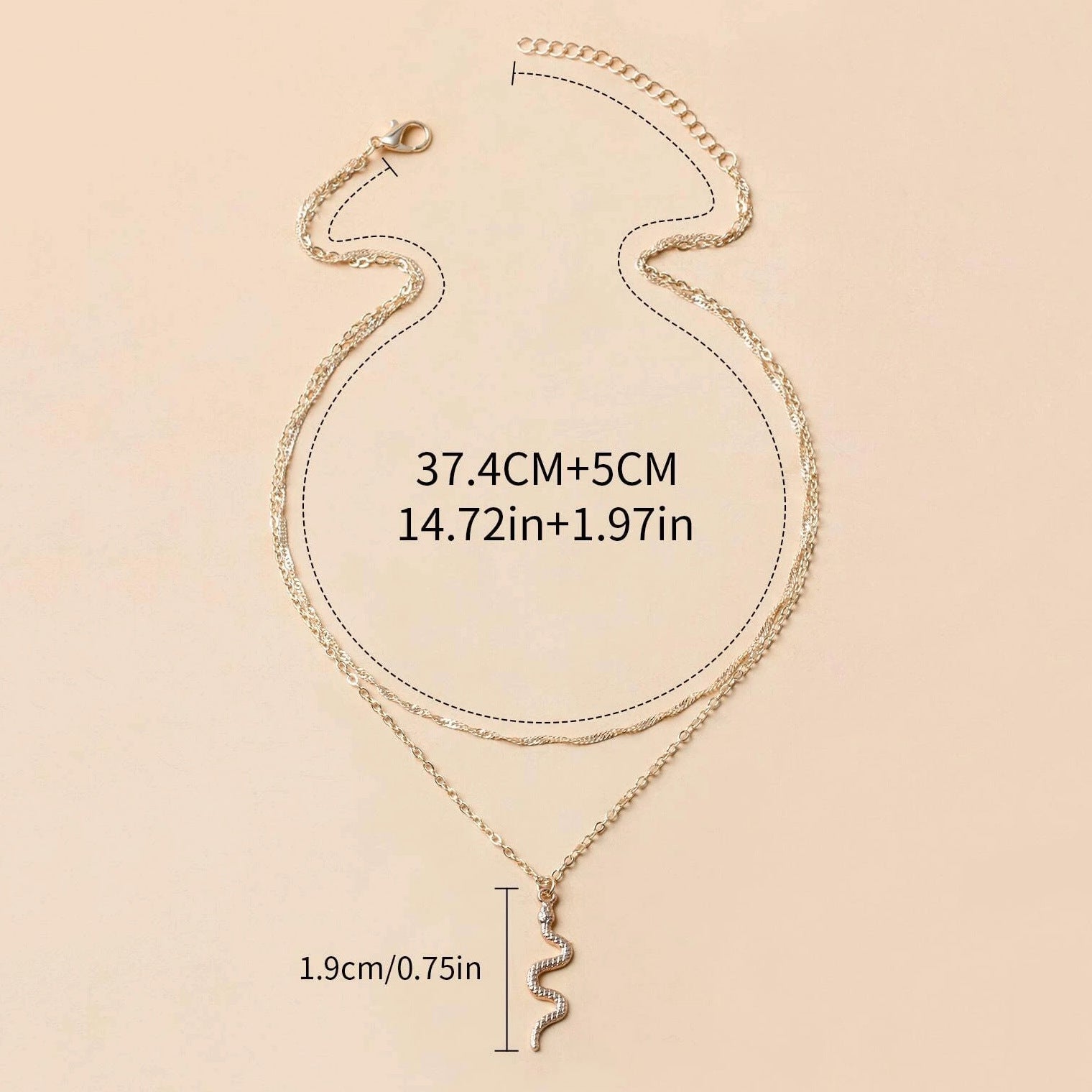 European And American Snake Necklace Female Minority Simple