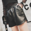 Women's High Waist Plus Size Leather Short