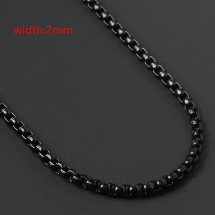 Less Steel Figaro Cuban Chain Necklace For Men Women Jewelry