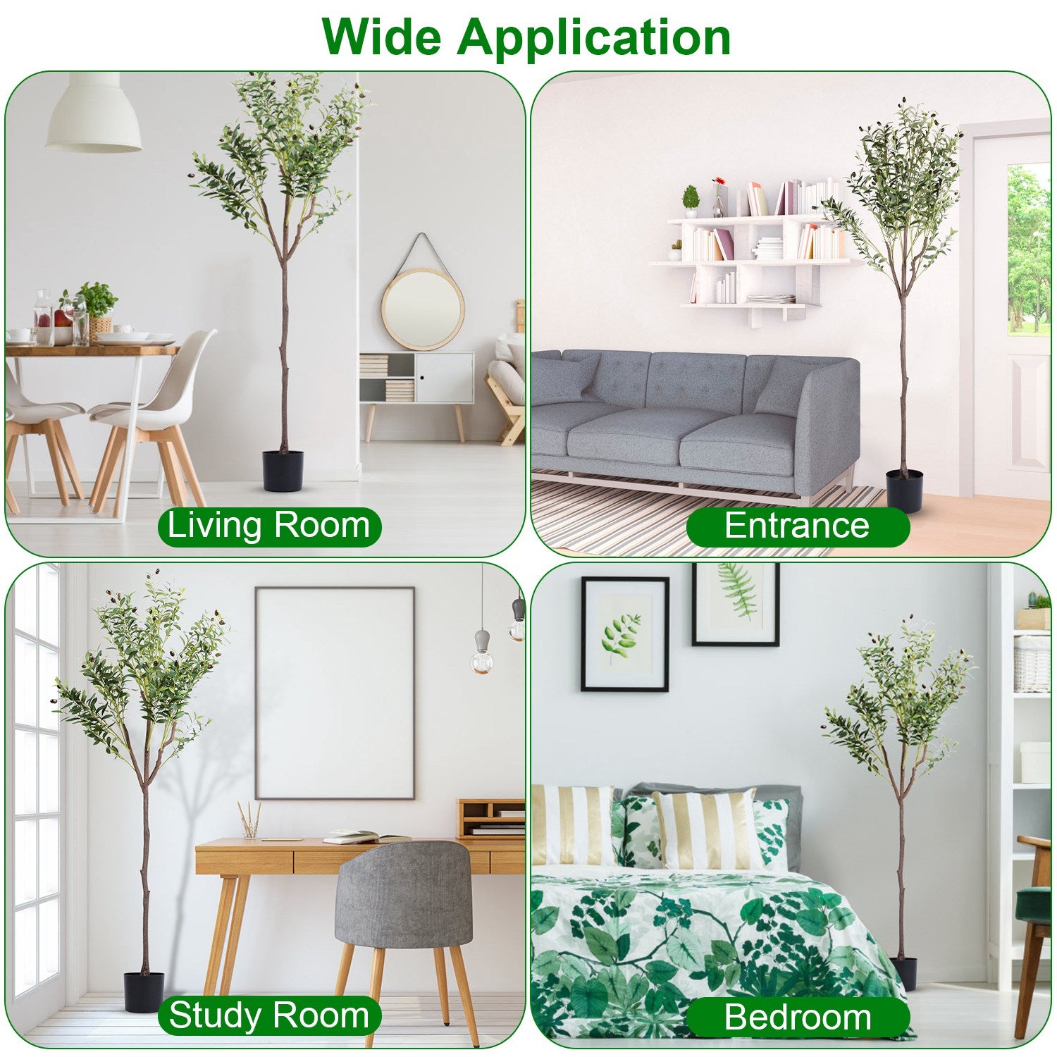 1Pc 5.9FT Artificial Olive Tree Tall Fake Olive Plant Faux Potted Olive Tree With Lush Olive Branches And Fruits With Black Planter Pot For Modern Home Office Living Room Shop Cafe