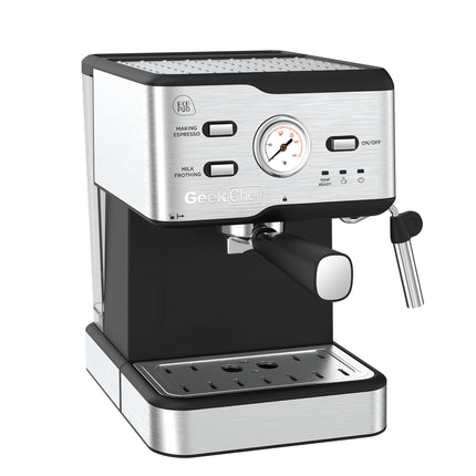 Espresso Machine 20 Bar Pressure Cappuccino Latte Maker Coffee Machine With ESE POD Filter&Milk Frother Steam Wand&thermometer, 1.5L Water Tank, Stainless Steel Espresso Ban On Amazon