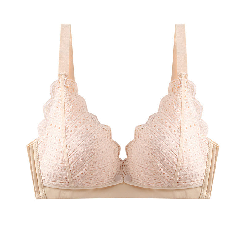 Lace Maternity Underwear Gathering Seamless Hands-Free Nursing Bra