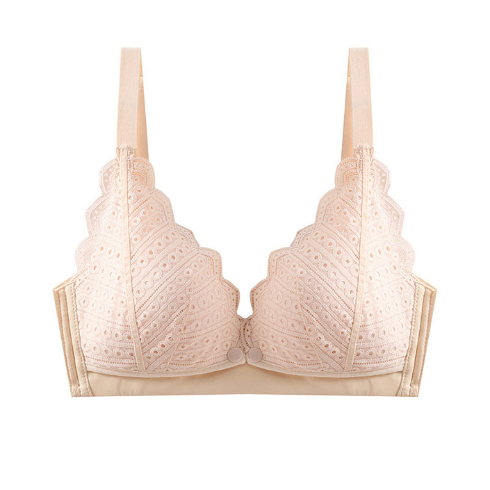 Lace Maternity Underwear Gathering Seamless Hands-Free Nursing Bra