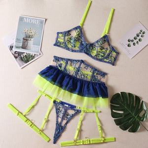 Three-piece Color Matching Mini Skirt Underwear Set