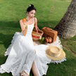 Waist Slimming Vacation Style Beach Dress Summer