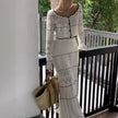 Openwork Knitted Top Skirt Two-piece Set