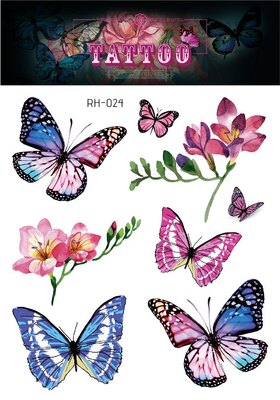 Waterproof Glitter Butterfly Tattoo Stick Gradient Tattoo
