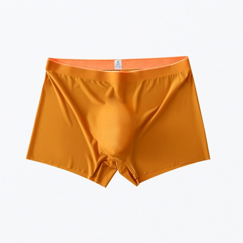 Men's Ice Silk Orange Edge Seamless Underwear Boxers