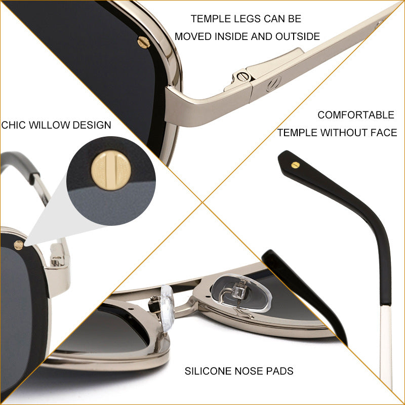 Men's  European And American Retro Square Sunglasses Trend