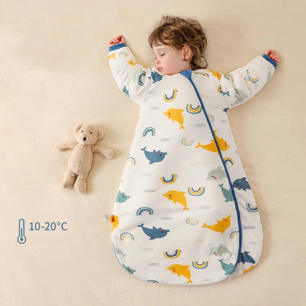 Baby Sleeping Bag With Thermostatic Cotton One-piece Anti-kick