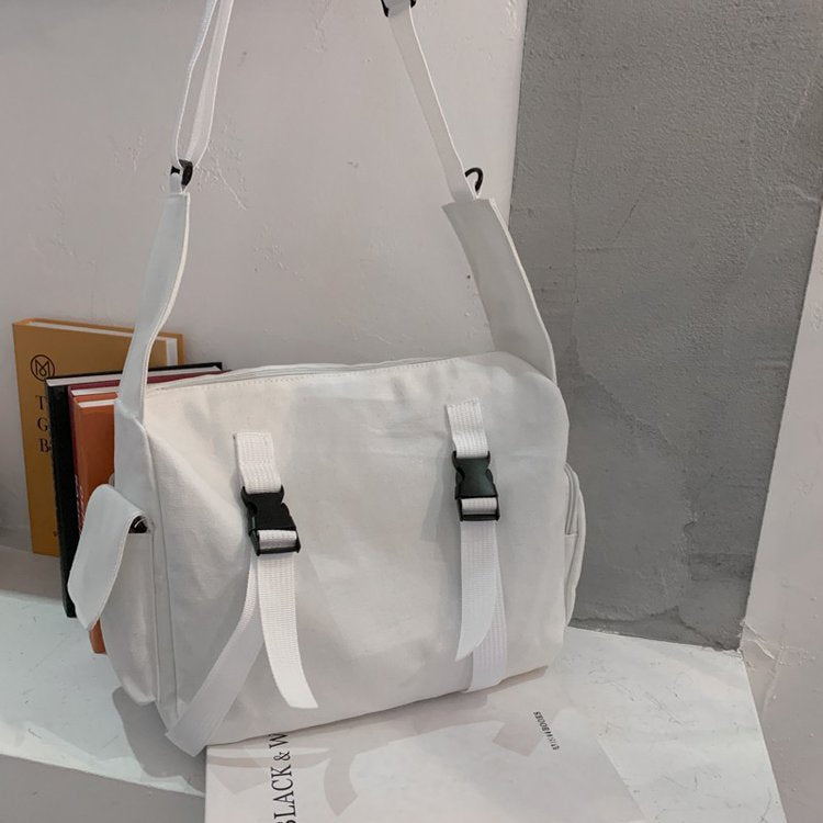 Women's Crossbody Canvas Bag Hong Kong Style Large Capacity