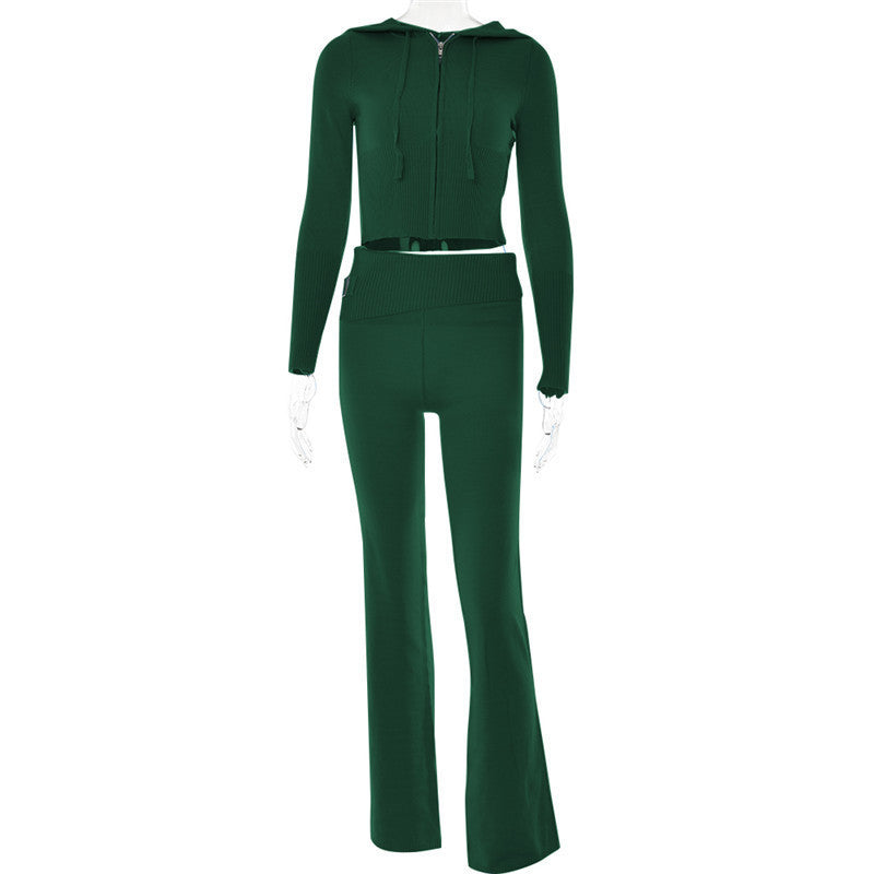 Hoodie Suit Women Leisure Sexy Zip Long Sleeve Sweater