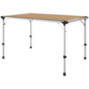 Folding Camping Table, Adjustable Height Aluminum Table, Portable Camping Table for Picnic, Beach, BBQ